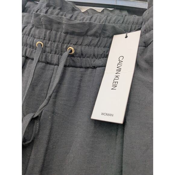 Calvin Klein Women's Pants Wide Leg Drawstring Solid Black Size 3XL NWT - Picture 12 of 15